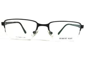 Robert Marc Eyeglasses Frames 449 8 Black Rectangular Half Rim 52-19-142 - Picture 1 of 10