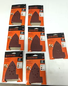 7 packs 80 (1), 120 (2), 220 (2) Grit Black + Decker Sandpaper for Mouse Sander - Picture 1 of 4