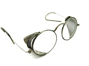 Vintage Wire Frame Safety Glasses Mesh Side Shields Chopper Bobber Steampunk - Picture 1 of 3