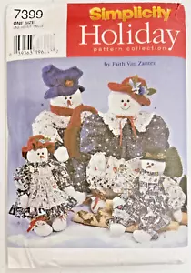 Abbigliamento pupazzi di neve Simplicity Holiday 7399 modello da cucire fede Van Zanten non tagliato - Foto 1 di 2