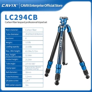 CAVIX LC-294CB Leopard Professional Tripod Kit with Ball Head - Blue - Picture 1 of 15