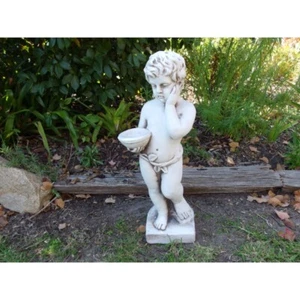 Boy With Bird Feeder Garden Statue Sculpture 63 cm - Picture 1 of 5