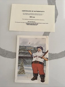 Tarjeta de Felices Fiestas de los Medias Rojas de Boston 1990 firmada e inscrita por Bill Lee Fenway Park - Imagen 1 de 13