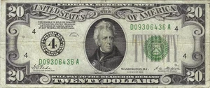 $20 1928 Small Size Federal Reserve Note 2050-D - Picture 1 of 2