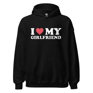 I Love My Girlfriend Ultra Soft Blended Cotton Midweight Unisex Pullover - Picture 1 of 10