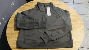 Maglione CRZ Yoga mezza zip collo tartaruga colore grigio salvia taglia M 8/10 Crz#05 - Foto 1 di 9