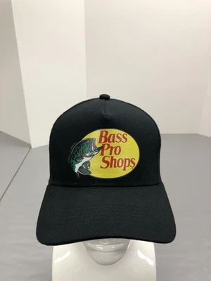 Бейсболка Bass Pro Shops кепка с застежкой сзади мужская один размер черная сетчатая нашивка для дальнобойщиков рыбалки - Изображение 1 из 4
