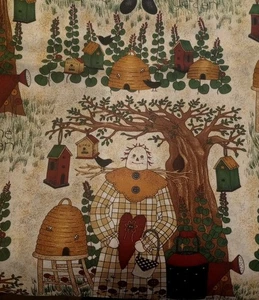 Vintage- 69" x 44" -Debbie Mumm-Angel Annie of the Garden- Bee Hives-Bird Houses - Picture 1 of 7