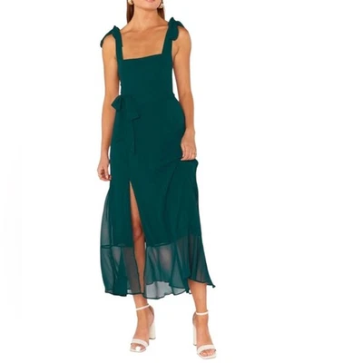 Vestido Midi Show Me Your Mumu Claire en Gasa Esmeralda Talla Mediana Nuevo con Etiquetas Foto 1 de 4