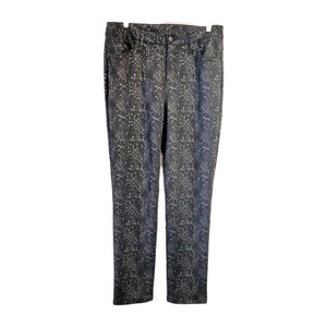 Pantalones Chico's Talla 0.5 = Pequeño Estampado de Leopardo Negro y Gris Ponte Elastizado Informal  - Imagen 1 de 7
