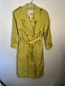 Vintage J. Gallery Double Breasted Belted Women’s 5/6 Greenish Trench Coat EC - Picture 1 of 11