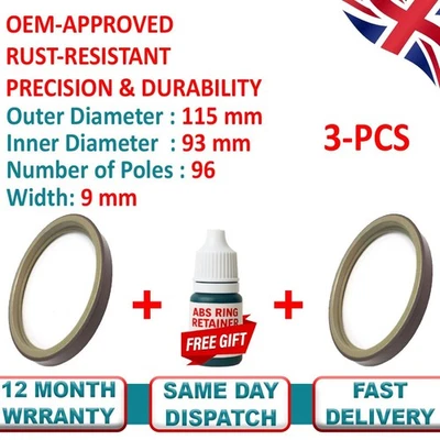 2X REAR MAGNETIC ABS SENSOR RING Fits Vauxhall Movano Nissan NV400 2.3 dCi - Image 1 of 2