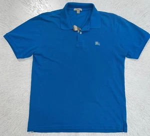 Burberry Brit Polo Shirt Men’s Medium Nova Check Blue Short Sleeve Casual Note - Picture 1 of 10