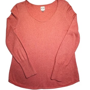 Nic+Zoe Sweater Womens Sz M Orange Scoop Neck Pullover Knit Cotton Viscose Top - Picture 1 of 6
