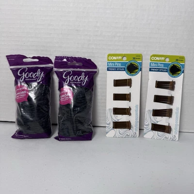 NOS Conair 迷你别针 2 包 36 克拉和 Goody Ouchless 头发领带 2 包 75 克拉 — 第 1/3 张图片