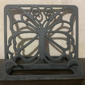 Schmetterling Gusseisen Kochbuchhalter Ständer schwarz Pionierin Frau zeitlose Schönheit - Bild 1 von 10