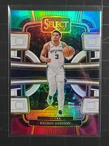 2023-24 Panini Select #61 Keldon Johnson Green White Purple Prizms - Picture 1 of 2