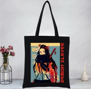 Anime Demon Slayer Canvas Shopping Tote Bag Kawaii Cute Gift - Picture 1 of 2
