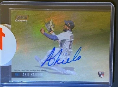 2021 Stadium Club Chrome Akil Baddoo Gold Refractor 12/50 Autograph RC Tigers - Image 1 of 4