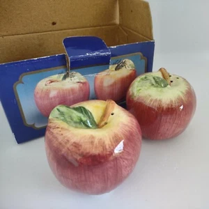 Vintage Corsica NIB Red Apple Ceramic Salt And Pepper Shakers - Picture 1 of 11