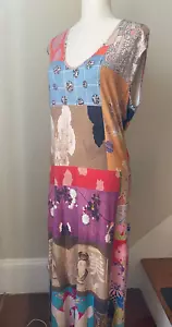 Johnny Was Tokyo Patchwork Soft Sleeveless Dress w/ High Slit (Size Medium) - Picture 1 of 10