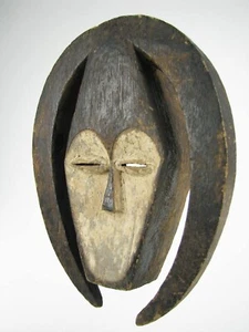GothamGallery Fine African Tribal Art - DRC Gabon Kwele Tribal Mask - M - Picture 1 of 9