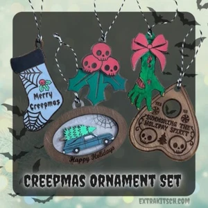 Creepmas Tree Ornament Set - Gothic Spooky Christmas Nightmare Horror - Picture 1 of 6