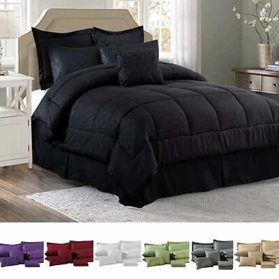 10 Piece Comforter Set Luxury Microfiber Down Alternative Comforter Bed Sheets