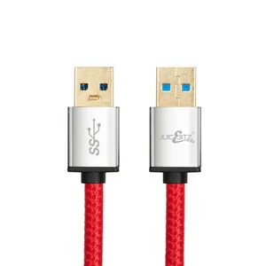 JuicEBitz® Geflochtenes USB 3.0 Typ A Stecker auf Stecker Strom & Datenübertragungskabel Leitung - Bild 1 von 11