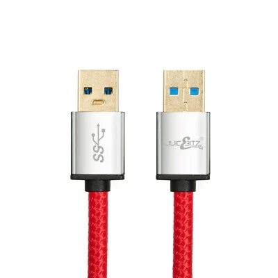 JuicEBitz® Braided USB 3.0 Type A Male to Male Power & Data Transfer Cable Lead - Image 1 of 4