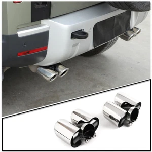 FOR 2020-22 Land Rover Defender steel silver Rear Exhaust Muffler Tip End Pipe*2 - Picture 1 of 9