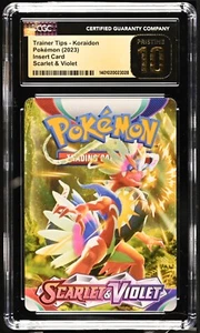 BLACK LABEL CGC 10 Pristine Koraidon S&V Trainer Tips Full Art Insert Pokémon - Picture 1 of 2
