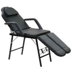 Camilla Estética Pedicura Masaje Plegable Portátil Piel Blanco/Negro vidaXL - Imagen 1 de 15