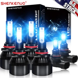 LED Headlight + Fog Light Bulbs 8000k For GMC Sierra 1500 2500 HD 3500 2001-2006 - Picture 1 of 12