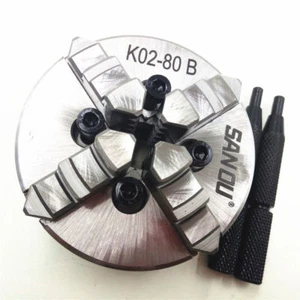3 inch Lathe Chuck 4 Jaw 80mm Fingertight Self-Centering for CNC Wood Lathe New - Picture 1 of 12