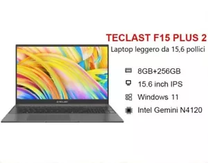 Teclast F15 Plus 2 PC Notebook schermo FHD 15.6 8GB RAM DDR4 256GB SSD Windows11 - Imagen 1 de 12