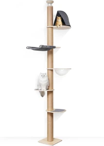 Albero Tiragraffi per Gatti Al Soffitto Con Altezza Regolabile (260-300Cm),Tirag - Foto 1 di 12