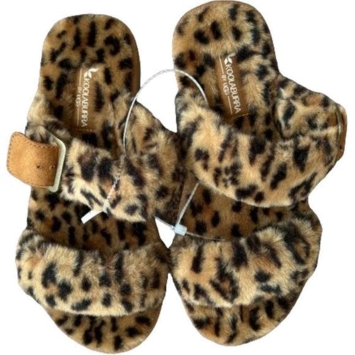 Sandali KOOLABURRA BY UGG in pelliccia sintetica stampa animalier nuovi senza etichette US5