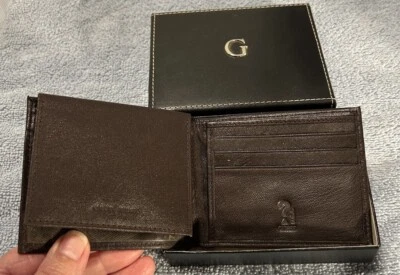 NEW Guess Mens Leather Wallet Presentation Box Brown Leather Credit Cards - Image 1 of 4