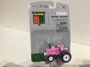 Oliver 1950T Turbo Charged Pink Tractor w FWA & Rear Duals 1/64 by Ertl/Tomy - Picture 1 of 10
