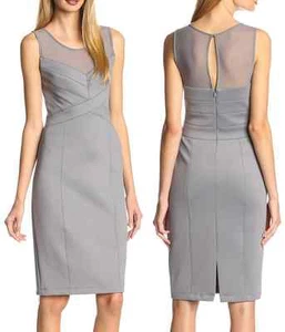 Jessica Simpson Storm Front grau getäfelt Mieder Stretch Scuba Kleid - $ 128 - Bild 1 von 7