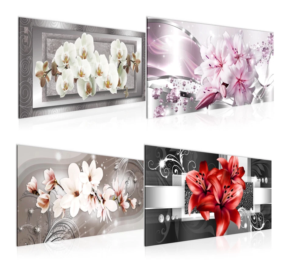 Wandbilder Wohnzimmer Blumen - Moderne Bilder Schlafzimmer 100x40 cm - Bild 1 von 1