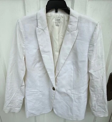 Blazer holandés de lino/algodón negro talla 14 Al222 de J.Crew para mujer Foto 1 de 4