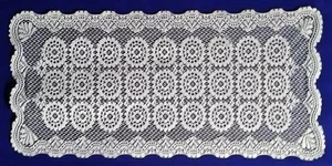 Victorian Marquise Lace Table Runner White 14" x 36" Livingroom Bedroom Den - Picture 1 of 4