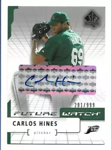 Reloj Carlos Hines 2004 SP Auténtico Futuro Autógrafo #187 #291/999 Automático - Imagen 1 de 2