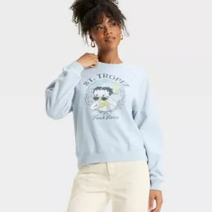 Hellblaues St. Tropez Grafik Sweatshirt Small Betty Boop - Bild 1 von 12