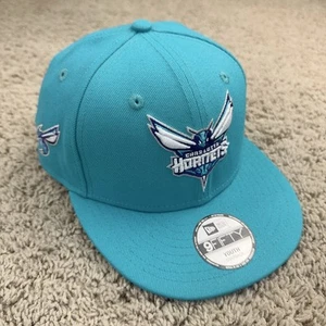 Charlotte Hornets Hat New Era 9FIFTY Snapback Youth Teal Buzz Team Logo NBA Cap - Picture 1 of 9