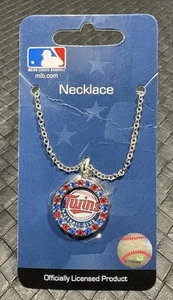 Minnesota Twins MLB Silver Tone & Rhinestone Necklace & Pendant. Official - Picture 1 of 4