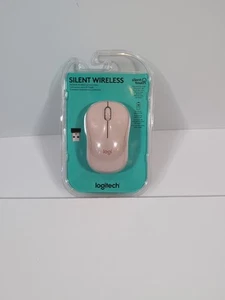 Logitech Silent Touch Wireless Optical Mouse Light Pink USB Receiver 33ft Range - Picture 1 of 3