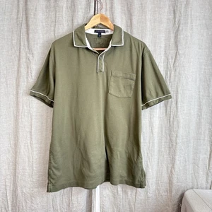 Banana Republic Polo Shirt Mens Large Tall Green Luxury Touch Performance Retro - Picture 1 of 12